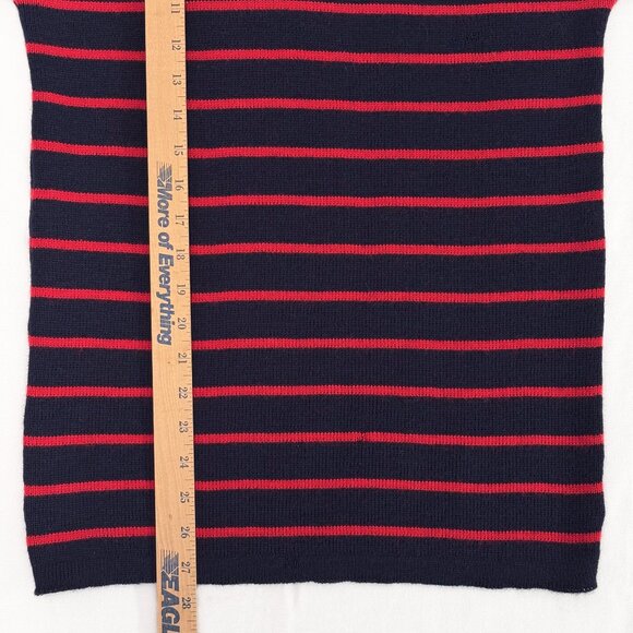 Vintage Rutland Knitwear Navy and Red Stripe British Wool Sweater Size 40/42 - Picture 11 of 12